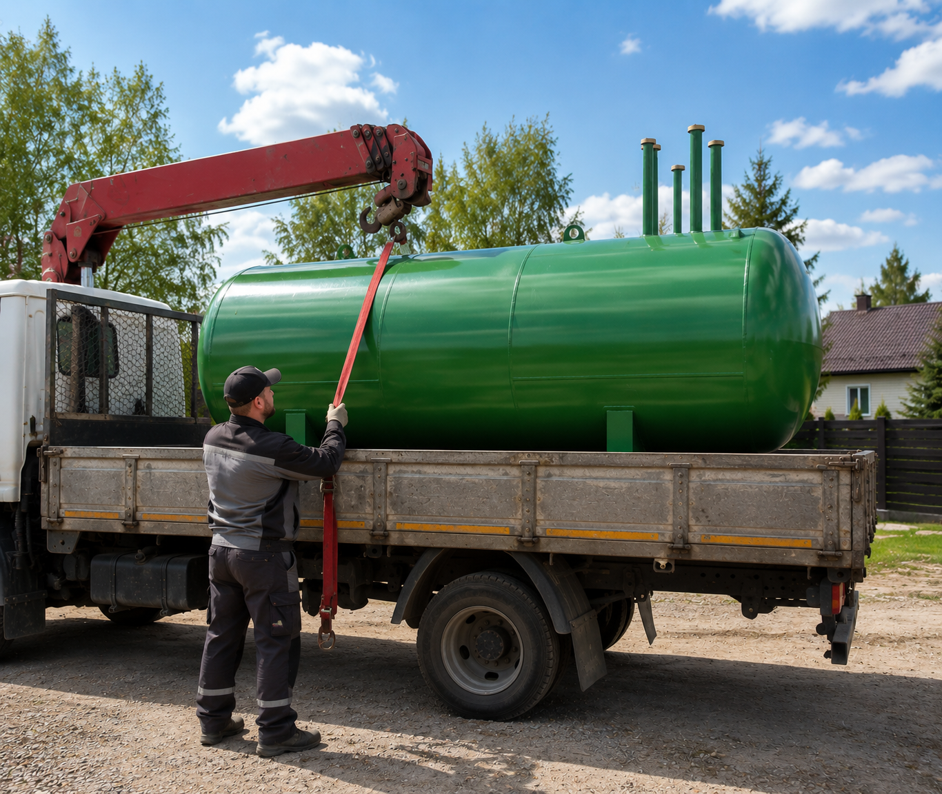 Доставка газгольдера